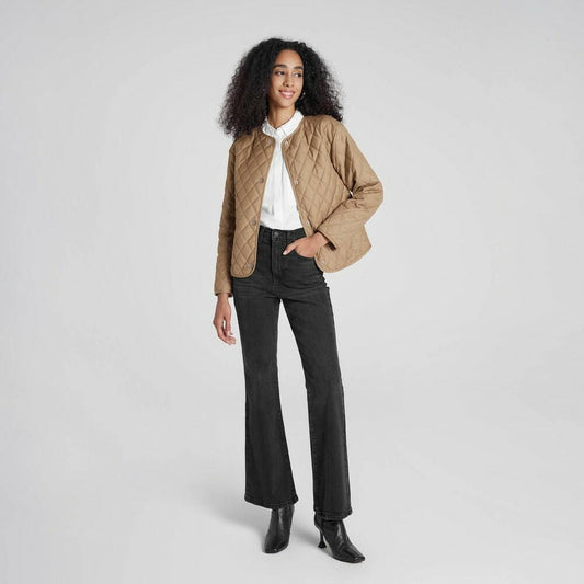 Women's Quilted Jacket - A New Day™ Khaki S