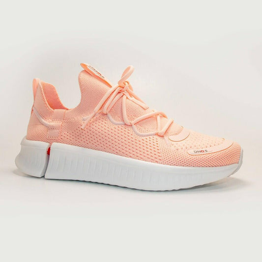 UNOS BY SZ Adult Sneakers - Dusty Pink M 12.5-13.5/W 14-15: Lace Up, Breathable Upper, Removable Sock Liner
