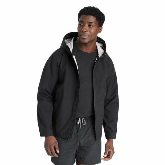 All in Motion Men's Waterproof Rain Shell Jacket - (XX-Large, Black)