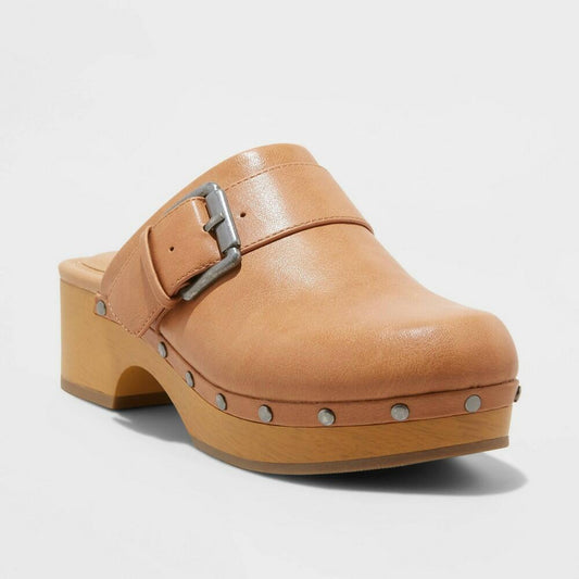 Women's Faye Clog Heels - Universal Thread™ Tan 6
