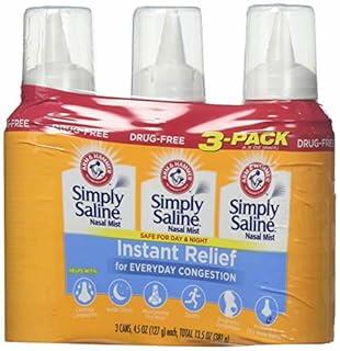 Arm & Hammer Simply Saline Nasal Mist Instant Relief for Everyday Congestion  3 Pack Tray  4.5 Oz