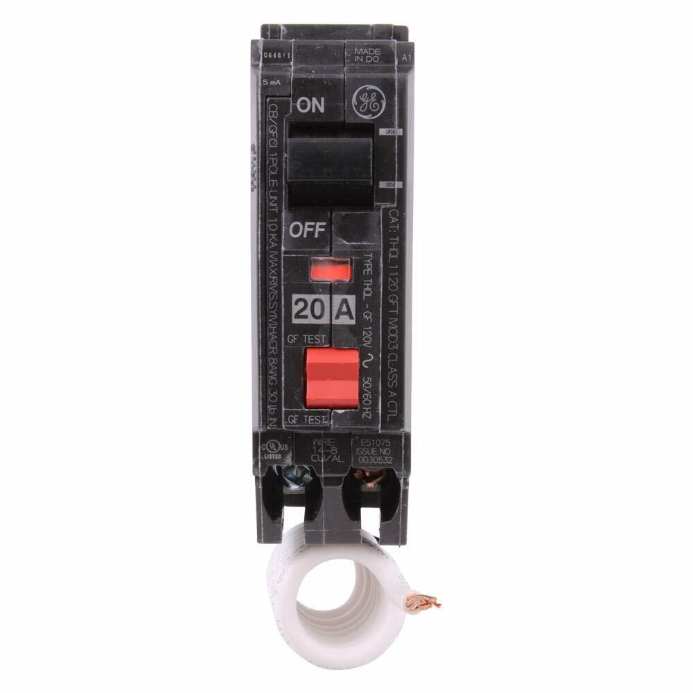 GE THQL1120GFTP 20 Amp 1-Pole GFCI Circuit Breaker New