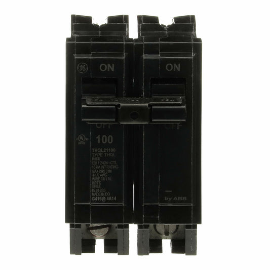 GE Q-Line THQL21100P Q Line 100A Double-Pole Circuit Breaker • 120/240 V, 100 Amp • THQL Two-Pole Load Center Circuit Breaker • ABB 100-Amp 2-Pole 120/240V Breaker