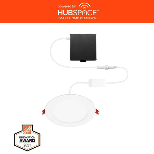 Home Decorators 4 in. Smart HubSpace Selectable CCT Ultra Slim Integrated LED Recessed Light Kit