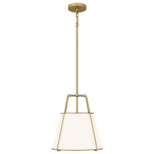 DSI Taylor 2-Light Gold Pendant with White Fabric Shade